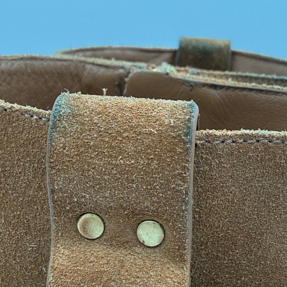 Tory Burch Marsden Tan Suede Booties | Classic Ankle Boots with Block Heel SZ 10 - Picture 11 of 16